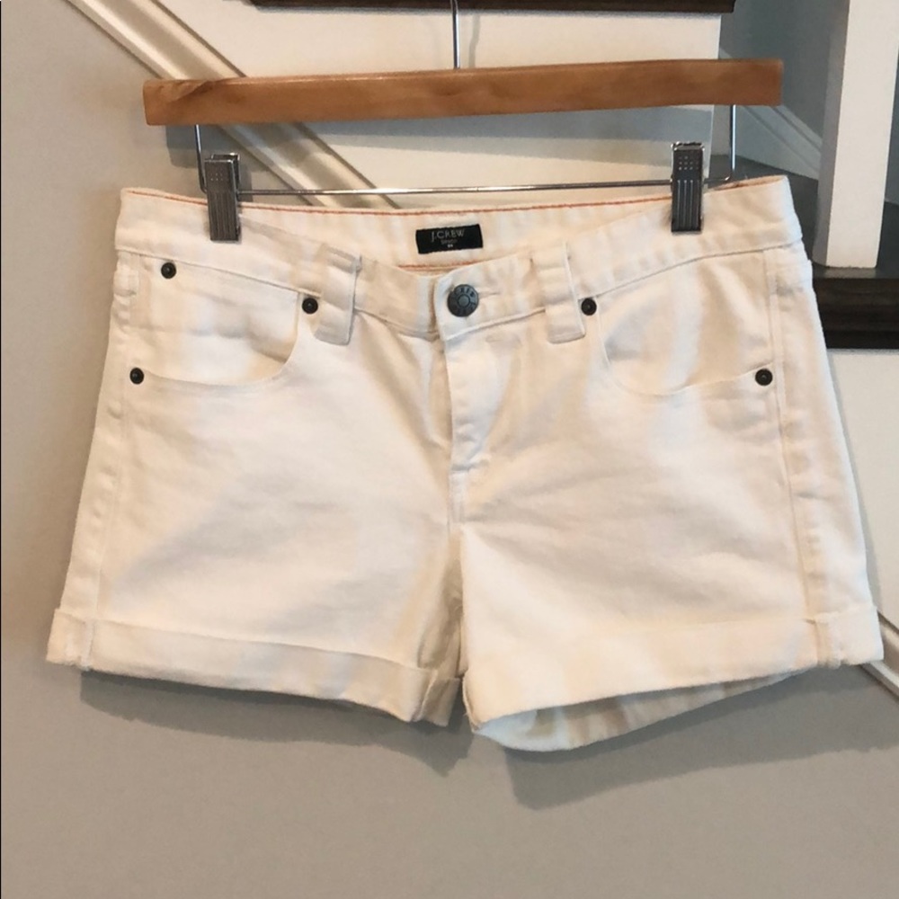 J crew white denim shorts